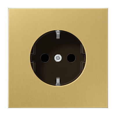 Штепсельная розетка SCHUKO 16А / 250В с защитными шторками, пружинные зажимы; металл; латунь classic; Messing, ME1520KIC