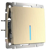 Werkel W1112110/ Выключатель одноклавишный проходной с подсветкой (шампань рифленый), a051412