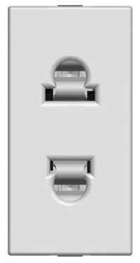 N2135 PL - Розетка стандартная смешанная в сборе без заземления, 16А / 250В, серия Zenit, цвет серебристый N2135 PL - Розетка стандартная смешанная в сборе без заземления, 16А / 250В, серия Zenit, цвет серебристый