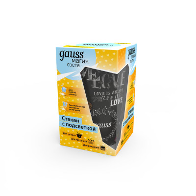 Стакан с подсветкой Gauss модель LCUP Romantic 3XLR44 LED 1/15/90, LC003