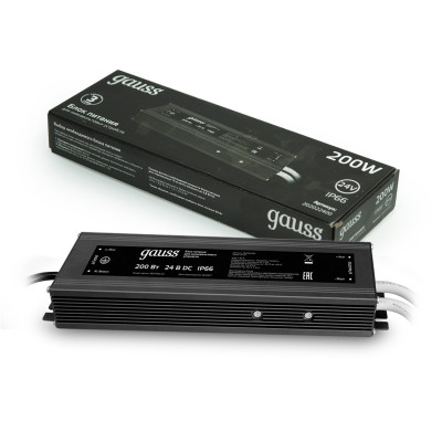 Блок питания Gauss 200W 24V IP66 1/15, 202022400