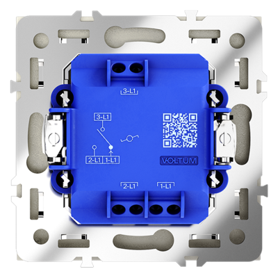 Проходной переключатель встраиваемый VOLTUM S70 одноклавишный 10А, (сталь), VLS010305