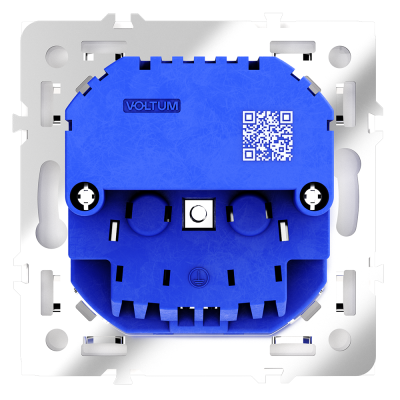 Розетка встраиваемая VOLTUM S70 с заземлением и защитными шторками, 16А, с USB, A+A, (белый глянцевы, VLS040401