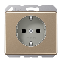 Штепсельная розетка SCHUKO 16А / 250В с защитными шторками, пружинные зажимы; металл; золотая бронза; SL500, SL520KIGB