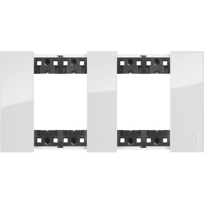 KA4802M2DW Bticino LIVING NOW. Декоративная рамка 2 поста (2+2 модуля).Цвет "Лед", KA4802M2DW