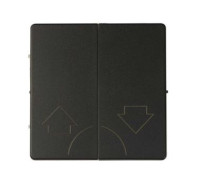 Simon Клавиша двойная для выключателя жалюзи без блокировки и пиктограммой "стрелки" черного матового цвета S82 Concept, 8200029-098