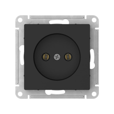 ATN001041S - ATLASDESIGN РОЗЕТКА без заземления без шторок, 16А, мех., быстрозажим. клем., КАРБОН, Systeme Electric