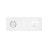 Simon 10020304-230 Кит 3 поста, фронт. Накладка на 1 розетку Schuko + 1 розетку TV + 1 розетку RJ45 + 1 розетку HDMI + 1 розетку USB цвета белый матовый S100