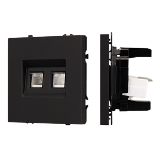 054313 - Механизм сдвоенной компьютерной розетки SCT-NOBE-MPC2-SFPL-BK (RJ-45, CAT6) (Arlight, -)