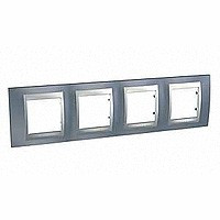 MGU66.008.097 - UNICA TOP РАМКА 4-постовая, горизонтальная, АЛЮМИНИЙ/ГРЭЙ