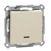 1 КЛАВИШНЫЙ ВЫКЛЮЧАТЕЛЬ, С ПОДСВ, БЕЗ РАМКИ, M-TREND, БЕЖ