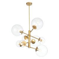 ST LUCE SL1150.203.08 Светильник подвесной ST-Luce Матовое золото/Прозрачный E27 8*40W (из 3-х коробок)