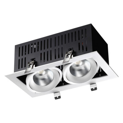 Novotech 358441 SPOT NT20 226 бел/черн Встраиваемый карданный светильник IP20 LED 4000К 2*24W 100-265V GESSO