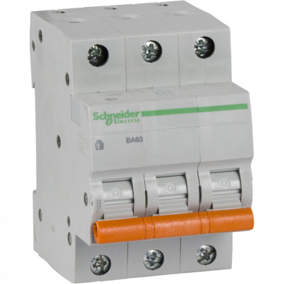 Schneider Electric Домовой ВА63 Автоматический выключатель 3P 10A (C) 4.5kA