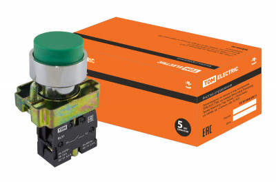 Кнопка BL31 без подсветки зеленый 1з TDM Electric, SQ0704-0048