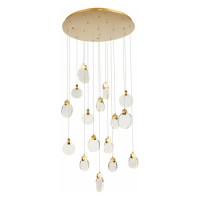 ST LUCE SL6104.203.16 Светильник подвесной ST-Luce Золотистый/Прозрачный,С пузырьками воздуха LED 16*3W 3000K