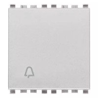 Vimar Кнопка 1P NO 10A 2м с символом "звонок" ,серебро матовое, 20008.2.C.N Vimar Кнопка 1P NO 10A 2м с символом "звонок" ,серебро матовое, 20008.2.C.N