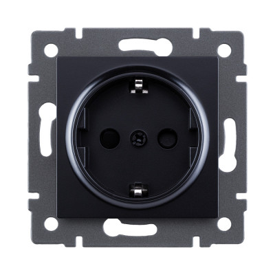 Розетка штепсельная SCHUKO 16A/250 В, черный Kollinger REA-002BK для Aspekt, Eleganz, Reflex