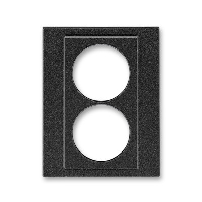 ND5513H-A2223 63 - Сменная панель ABB Levit на розетку с заземлением двойную антрацит - 2CHH132223A8063