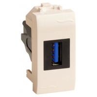 ДКС USB 3.0 розетка, Brava, сл кость, 1 мод., 75300S