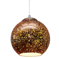 LUSSOLE AMMON Подвесной светильник, цвет основания - медный, плафон - стекло (цвет - медный), 1x60W E27, LSP-0198
