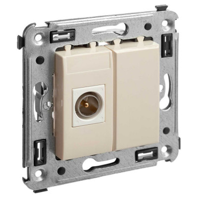 4405503 - ДКС Розетка TV оконечная в стену, "Avanti", "Ванильная дымка"