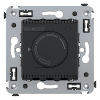4412163 - ДКС Термостат для теплых полов в стену, "Avanti", "Черный матовый"
