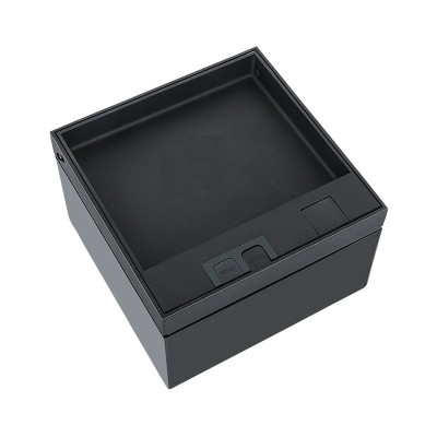 Люк напольный на 2 модуля, металлический, h=85мм, крышка с углублением 17 мм, TIMIUX, черный, EU2H85U BL