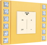 Fede Светорегулятор клавишный, цвет бежевый - Real Gold,  made with Swarovski Elements, серия  Velvet