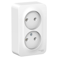 BLANCA О/У РОЗЕТКА двойная без заземления без шторок, 16А, 250В, БЕЛЫЙ BLANCA О/У РОЗЕТКА двойная без заземления без шторок, 16А, 250В, БЕЛЫЙ