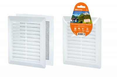 Решетка разъемная с москитной сеткой, наклонные жалюзи, 218х295 TDM Electric, SQ1807-0023