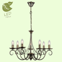 LUSSOLE ROOSEVELT Люстра подвесная, цвет основания - бронзовый, 7x7W E14, GRLSP-9942