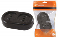 Розеточная колодка 2 гнезда 2П 16А макс. 250B "Ретро" (карболит) TDM Electric, SQ1806-0103