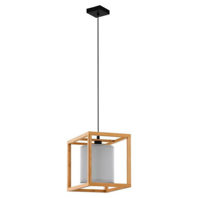 390099 Подвесной потолочный светильник (люстра) GRANADOS, 1x40W, E27, L300, B300, H1500, сталь, дере