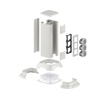 ДКС Миниколонна алюминиевая 0,35 м, цвет светло-серебристый металлик, 19531