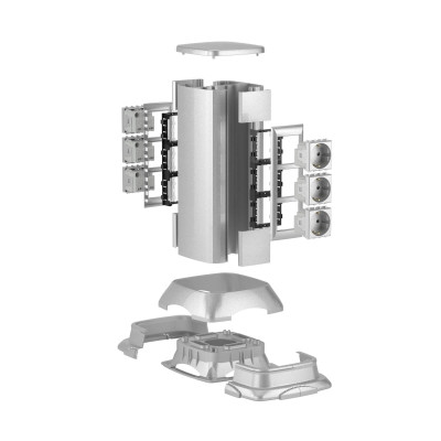 ДКС Миниколонна алюминиевая 0,35 м, цвет светло-серебристый металлик, 19531