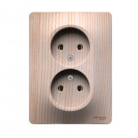 РОЗЕТКА двойная без заземления,16А, в сборе, СОСНА