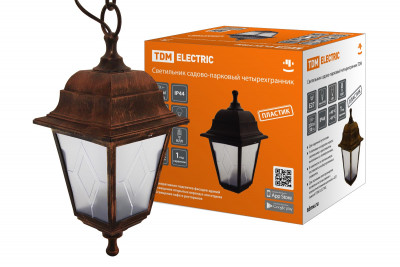 Светильник садово-парковый НСУ 04-60-001 четырехгр., подвес, пластик, расс.пластик, медь TDM Electric, SQ0330-0786