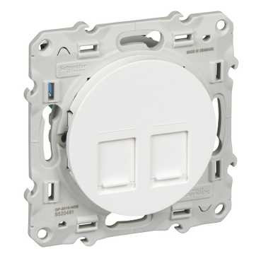 S52R481 - Odace Розетка 2хRJ45 5е кат. UTP infraplus , бел., Schneider Electric
