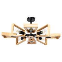 Arte Lamp BRUSSELS, Светильник потолочный, цвет арматуры - черный, цвет плафона/декора - бежевый, 8x60W E27, A8030PL-8BK