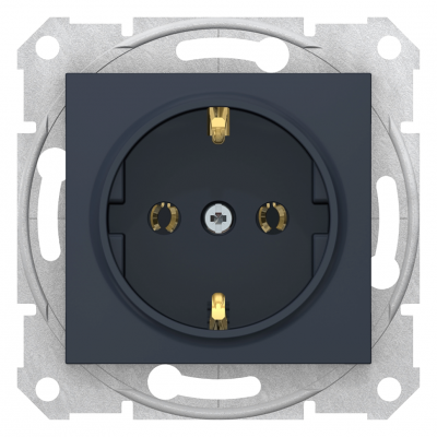 SEDNA РОЗЕТКА 16А c з/к, без шторок, быстрозажимные контакты, графит