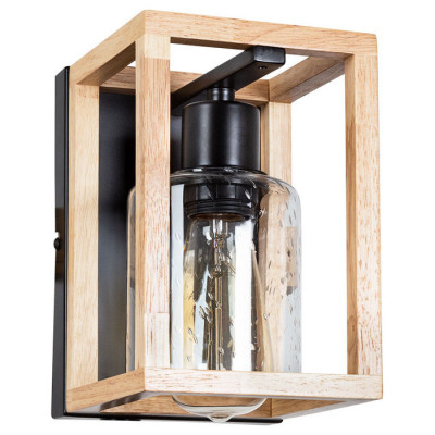 Arte Lamp DUBLIN, Светильник настенный, цвет арматуры - черный, цвет плафона/декора - прозрачный, 1x60W E27, A7025AP-1BK