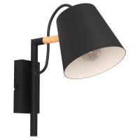 43735 Бра LACEY, 1x40W(E14), сталь, дерево, черн, коричн//сталь, черн, кремовый, 43735