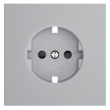 Накладка для розетки с заземлением и защитными шторками, S70 (серый), VLS000716