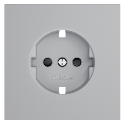 Накладка для розетки с заземлением и защитными шторками, S70 (серый), VLS000716