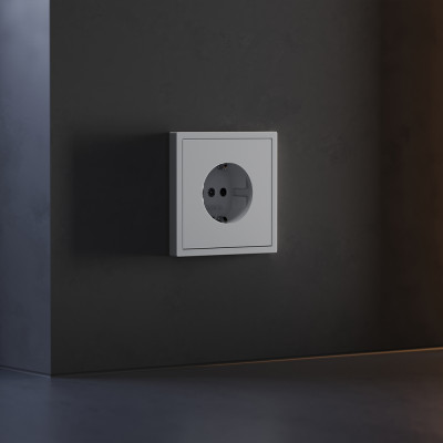 Накладка для розетки с заземлением и защитными шторками, S70 (серый), VLS000716