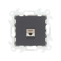 Simon Розетка RJ45 кат 5e UTP, графит, 2410598-038
