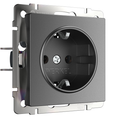 Werkel W1171164/ Розетка с заземлением и шторками (графит матовый), a063104