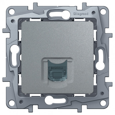 Legrand Розетка компьютерная RJ45 категория 6 UTP - Legrand Etika - алюминий, 672453