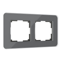 Werkel W0022440/ Рамка на 2 поста Elite (графит, стекло), a057879